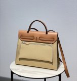 Hermes herbag 31 plain canvas handbag sling crossbody shoulder satchel semi handmade stitch premium quality 