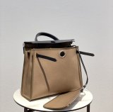 Hermes herbag 31 canvas handbag sling crossbody shoulder shopper tote semi handmade stitch 