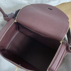 Togo burgundy Hermes lindy 26 shopper handbag tote duffle-shaped travel cabin handbag semi handmade stitch full inclusion