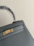 Etain epsom Hermes vintage kelly 20 structured handbag with bracelet handle full handmade stitch 