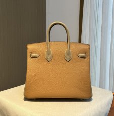 Togo Hermes Birkin 25 color-contrast handbag holiday beach tote travel cabin bag full handmade stitch