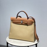 Hermes herbag 31 plain canvas handbag sling crossbody shoulder satchel semi handmade stitch premium quality 