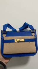 electric blue hermes jypsiere flap satchel sling crossbody shoulder saddle messenger bag full handmade stitch 