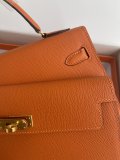 tangerine Epsom Hermes kelly sellier 20 en desordre flap messenger with iconic turnlock handmade stitch