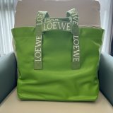 Loewe unisex fold shoulder tote large storage bag with zipper clutch and textile lining