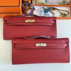 Epsom Hermes kelly cut 31 clutch cosmetic smartphone holder with classic strap-buckle closure full handmade stitch