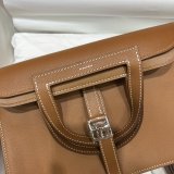 Togo Hermes Halzan 31 vintage satchel pouch sling crossbody shoulder flap messenger semi handmade stitch 