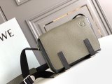 loewe men's Xs crossbody shoulder flap military messenger with jacquard embroidered wide strap 