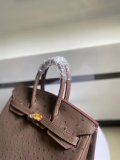 Ostrich hermes birkin 25 structured handbag weekend holiday travel cabin tote full handmade stitch