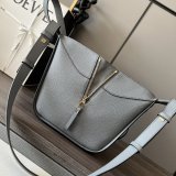 Stone gray Loewe women's mini hammock shopper handbag convertible designer tote premium quality