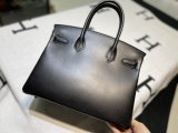 Box leather Hermes birkin 30 structured shopper handbag tote weekend holiday travel luggage full handmade sewing 