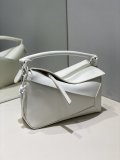 special edition Loewe small puzzle handbag tote in ceramic hardware with embroidered wide strap