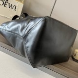 Loewe unisex foldable shoulder shopping tote large storage bag with zipper clutch and textile lining