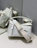 special edition Loewe small puzzle handbag tote in ceramic hardware with embroidered wide strap