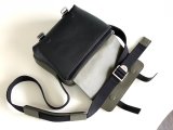 loewe men's Xs crossbody shoulder flap military messenger with jacquard embroidered wide strap 