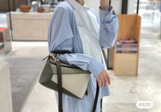 Loewe edge small puzzle handbag geometric shopper tote with braided handle 