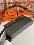 Epsom hermes Kelly depeches 25 clutch wristlet business document holder with bevel Corner complete with strap 