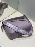 lavender/brilliant blue Loewe small puzzle handbag tote in ceramic hardware with embroidered wide strap