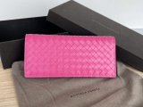Bottega Veneta woven bifold flip long wallet purse multislots card passport holder socialite party clutch 