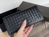 Bottega Veneta woven bifold flip long wallet purse multislots card passport holder socialite party clutch 