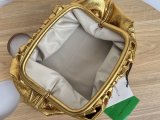 Bottega Veneta metallic clamshell pouch clutch casual underarm pouch bag double size Italy leather 