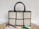 Bottega Veneta intrecciato canvas Medium Arco tote large open shopper handbag with zipped pouch