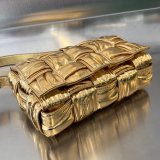 Bottega Veneta metallic cassette cosmetic clutch pouch sling braided baguette messenger bag multicolor option 