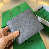 Bottega Veneta braided trifold flip small wallet purse multislots card holder full inclusion