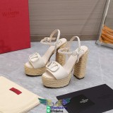 Valentino women's ankle-strap platform heel pump chunky heel platform sandal size35-40