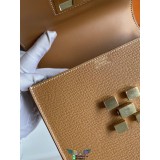 Epsom leather Hermes mini mosaique crossbody flap saddle messenger bag handmade version