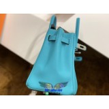 Hermes swift Birkin25 top-handle handbag shoulder shopping tote with belt closure pure handmade