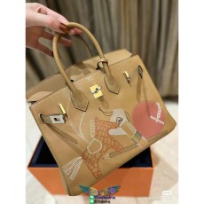 limited edition Hermes embroidered Birkin 30cm top-handle handbag gold buckle