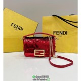 sequin-detailed Fendi blingbling mini underarm baguette sling chain flap messenger party pouch