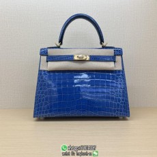 Shiny Nile crocodile Hermes Kelly 25cm structured shopper handbag luxury design tote