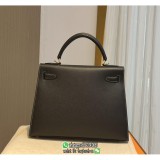 Epsom handmade Hermes Kelly 28cm top-handle handbag luxury designer tote with leopard-printing