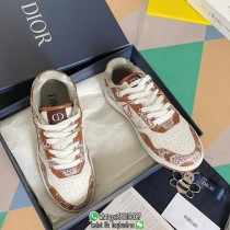 Dior unisex couple sneaker laceup panel flat sneaker outdoor golf tennis shoes size35-45