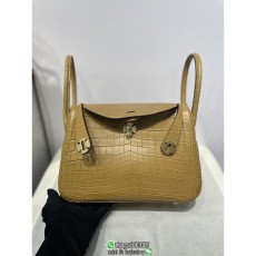 Crocodile hermes lindy 26 boston shopper handbag large luxury designer tote travel keepall handbag