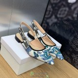 Dior printing kitten-heel slingback pumpp pointed heeled sandal size35-40