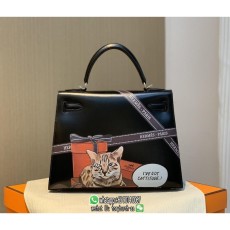 Box leather Hermes Kelly 28cm printing shopper handbag luxury designer tote