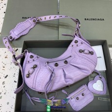 Lavender Balenciaga small Le cagoole underarm baguette hobo bag hots girl statement pieces