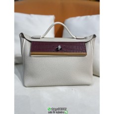 mixed material Hermes mini 2424 handmade handbag shoulder crossbody shopper tote