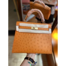Hermes ostrich Kelly 25cm luxury handbag structured business briefcase laptop bag