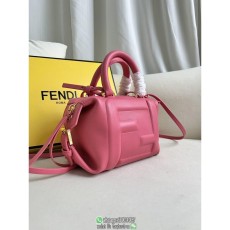Fendi compact Boston shopper tote mini bowling handbag casual with side clasp