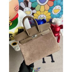 customized Hermes suede birkin 30 top handle handbag open summer beach tote handmade stitch