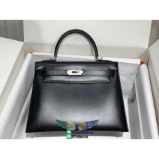 box leather Hermes kelly 28cm top-handle handbag solid travel holiday bag
