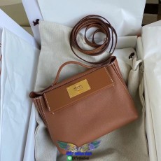 Hermes Kelly mini 2424 handbag tiny shopping tote versatile backpack swift leather pure handmade