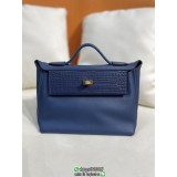 mixed material Hermes mini 2424 handmade handbag shoulder crossbody shopper tote