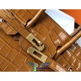 crocodile grainy Hermes Birkin 30 ladies shopping handbag versatile multipocket shopper tote