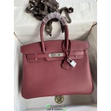 Epsom Hermes Birkin 30 solid top-handle handbag laptop document handbag handmade stitch ready stocks