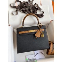 Epsom Hermes kelly 25cm shopper travel handbag structured briefcase horseshoe stamp handmade stitch
